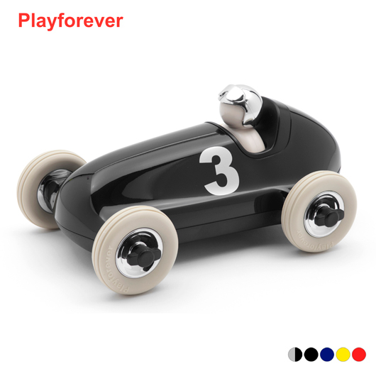 Playforever Classic Bruno Roadster 經典布魯諾賽車玩具擺飾-黑銀