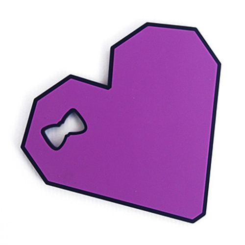 愛心造型行李牌-紫色