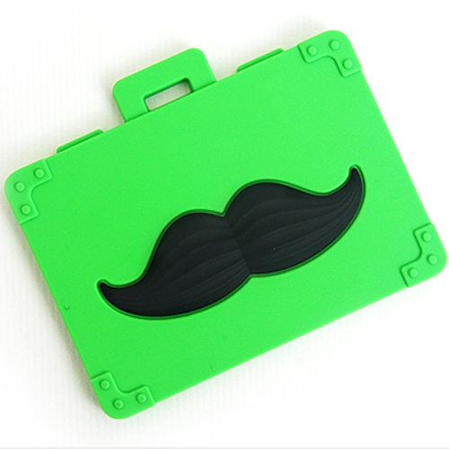 翹鬍子造型行李牌-綠色