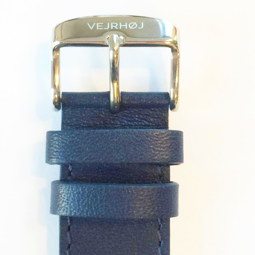 VEJRHØJ 霍伊經典木頭腕錶帶－海軍藍／不鏽鋼