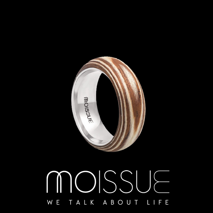Moissue－Second Life 木頭戒指寬版 - 長頸鹿紋