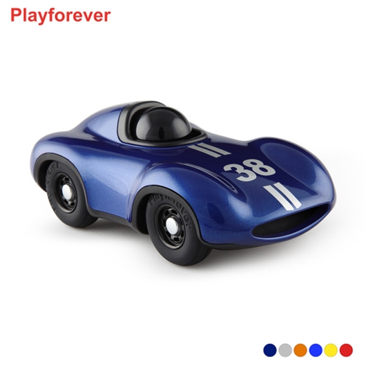 Playforever Speedy Le Mans 經典古董利曼賽車玩具擺飾-金屬藍