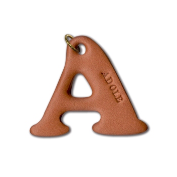 ADOLE 真皮字母黃銅鑰匙圈 A-圓壺型/水滴型