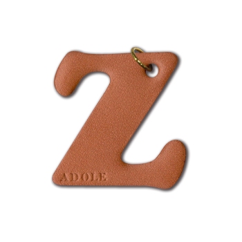 ADOLE 真皮字母黃銅鑰匙圈 Z-圓壺型/水滴型